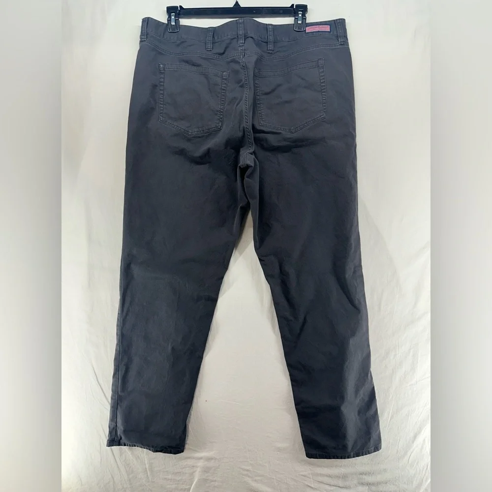 Vineyard Vines Mens 5‎ Pocket Canvas Pants Slim Fit Straight Leg Gray Size 40